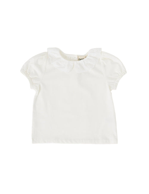 Goldie & Ace - Laura Puff Sleeve Collar Top | Cream