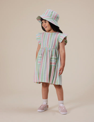 Goldie & Ace - Lyla Linen Dress | Resort Stripe Short Sleeve Dress Goldie & Ace 