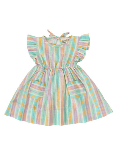 Goldie & Ace - Lyla Linen Dress | Resort Stripe Short Sleeve Dress Goldie & Ace 