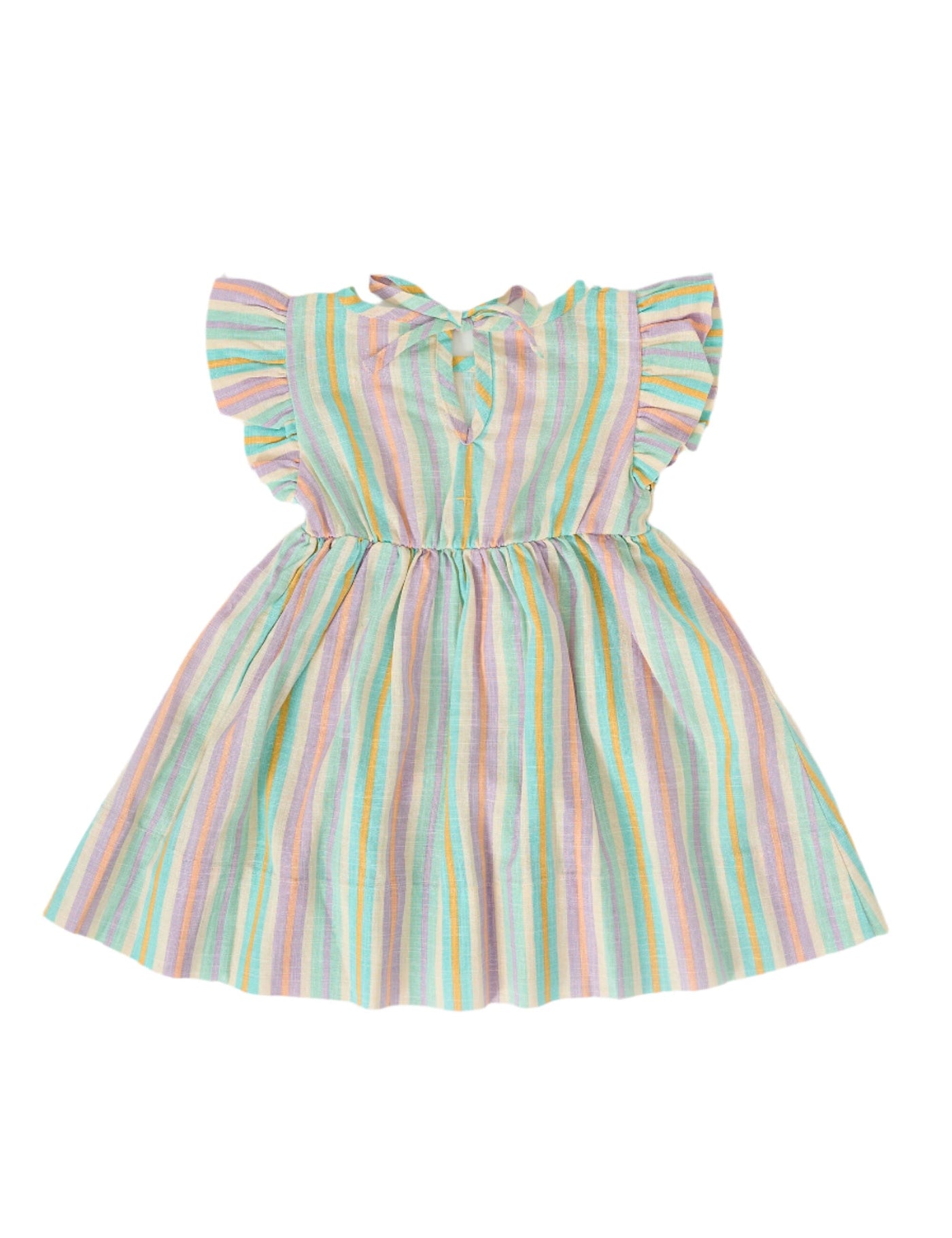 Goldie & Ace - Lyla Linen Dress | Resort Stripe Short Sleeve Dress Goldie & Ace 