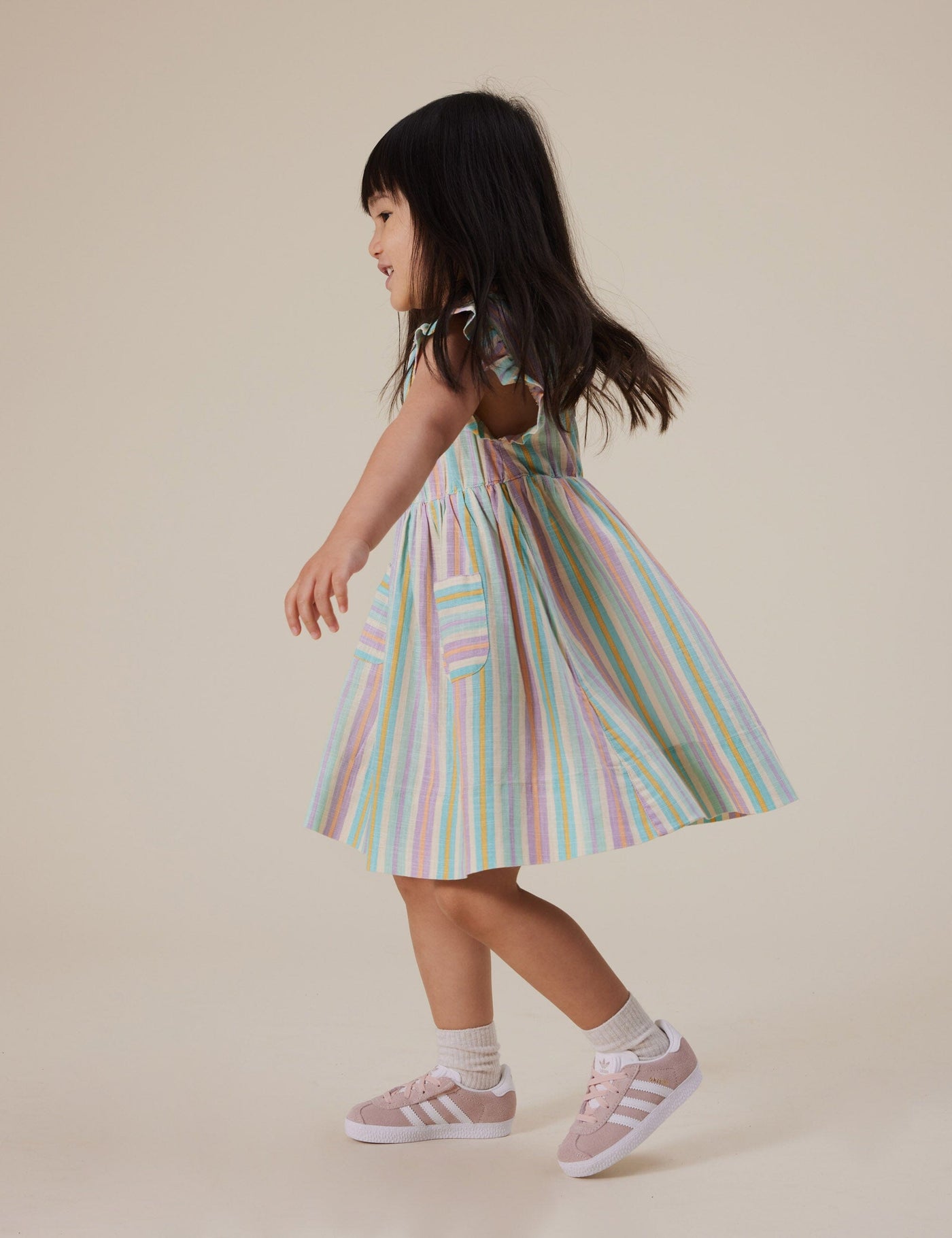 Goldie & Ace - Lyla Linen Dress | Resort Stripe Short Sleeve Dress Goldie & Ace 