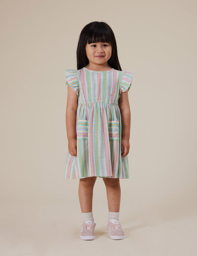 Goldie & Ace - Lyla Linen Dress | Resort Stripe Short Sleeve Dress Goldie & Ace 