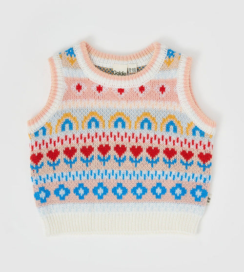 Goldie & Ace - Matilda Sweater Vest - Peach Multi