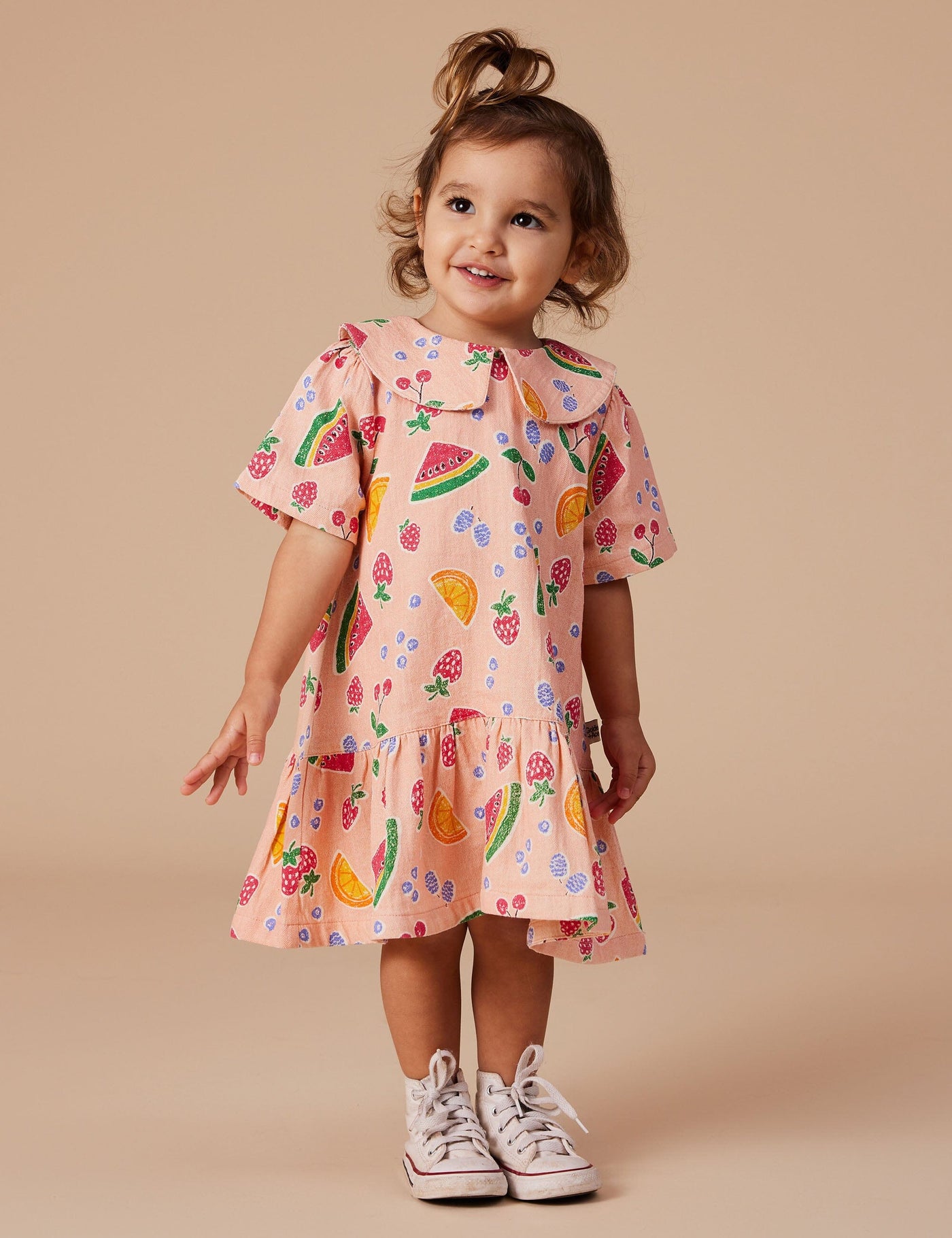 Goldie & Ace - Mila Drop Waist Linen Dress Fruit Salad Short Sleeve Dress Goldie & Ace 