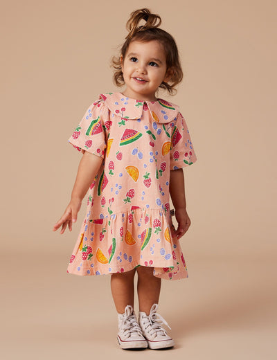 Goldie & Ace - Mila Drop Waist Linen Dress Fruit Salad Short Sleeve Dress Goldie & Ace 