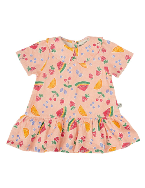 Goldie & Ace - Mila Drop Waist Linen Dress Fruit Salad