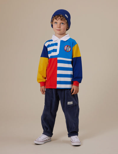 Goldie & Ace - Myles Colour Block Rugby Polo Long Sleeve Top Goldie & Ace 