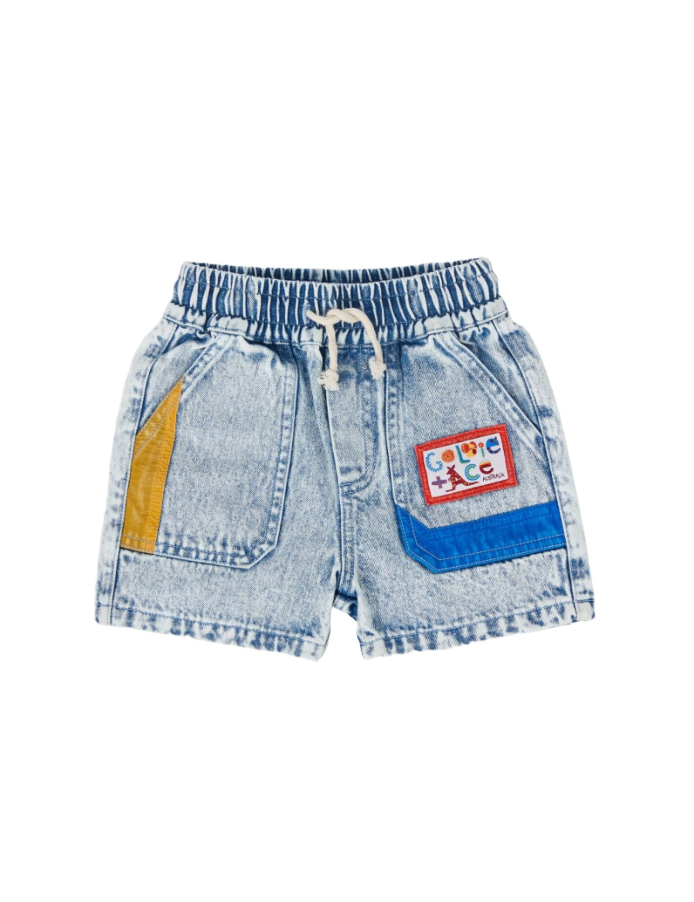 Goldie & Ace - Noah Colour Pop Cargo Denim Shorts Light Denim Shorts Goldie & Ace 