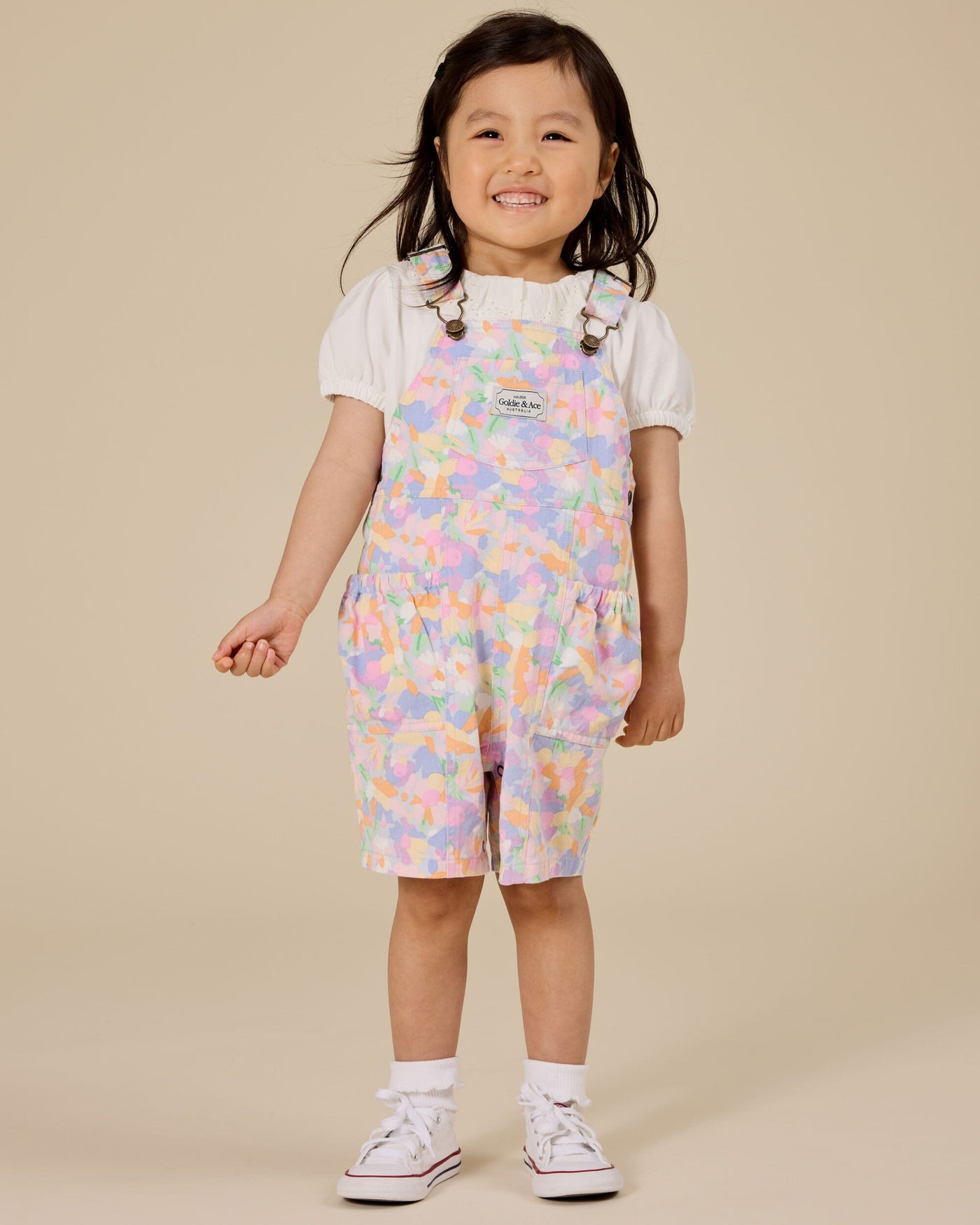 Goldie & Ace - Pastel Bouquet Burton Pocket Overalls Overalls Goldie & Ace 