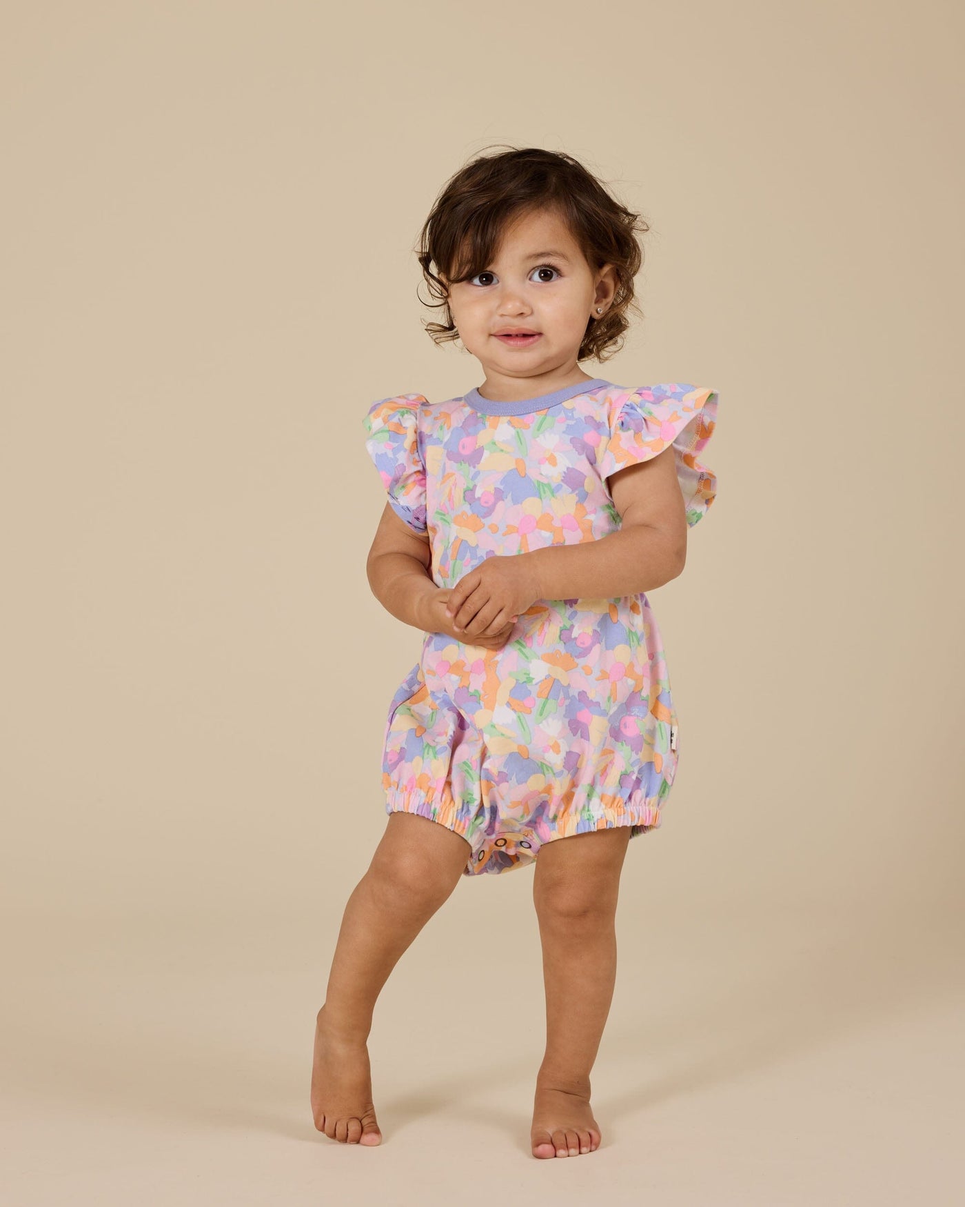 Goldie & Ace - Pastel Bouquet Frill Bubble Romper Romper Goldie & Ace 