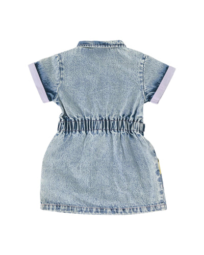Goldie & Ace - Pastel Pop Piper Denim Belted Dress Short Sleeve Dress Goldie & Ace 