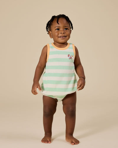 Goldie & Ace - Peas In A Pod Stripe Bubble Romper Romper Goldie & Ace 