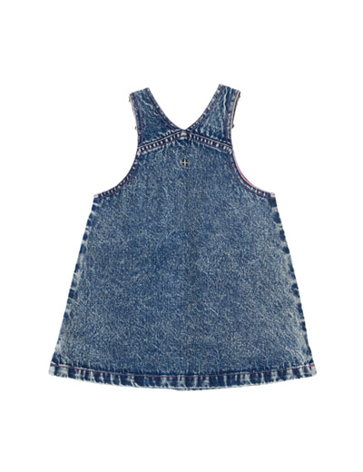 Goldie & Ace - Penelope Fruity Denim Pinafore Dress Dark Denim Sleeveless Dress Goldie & Ace 