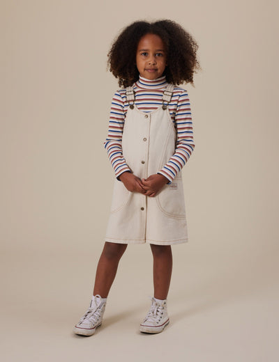 Goldie & Ace - Penelope Pinafore Pocket Dress | Oat Sleeveless Dress Goldie & Ace 