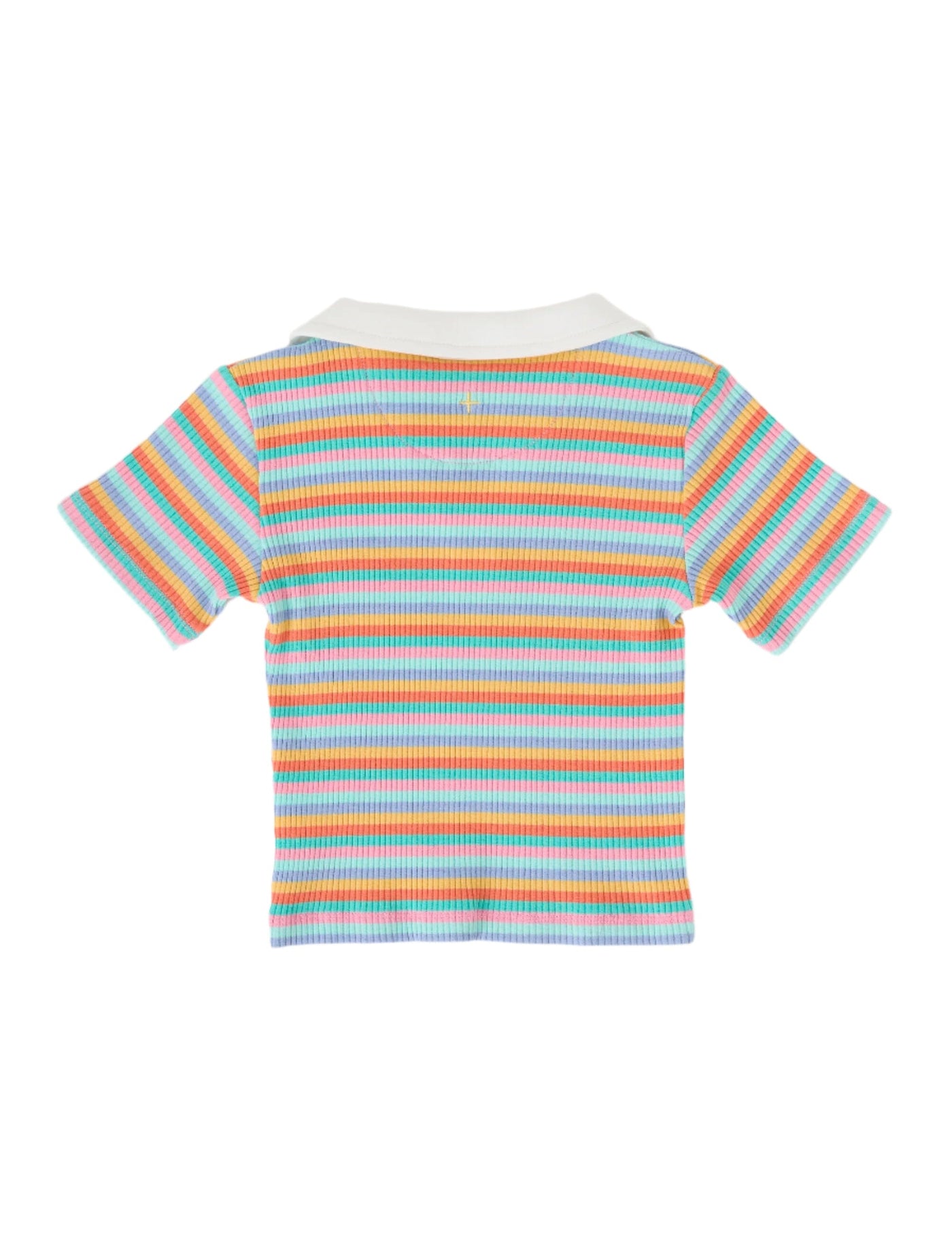 Goldie & Ace - Pia Collared T-Shirt | Rainbow Stripe Short Sleeve T-Shirt Goldie & Ace 