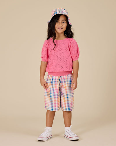 Goldie & Ace - Pointelle Puff Knit Top Short Sleeve Top Goldie & Ace 