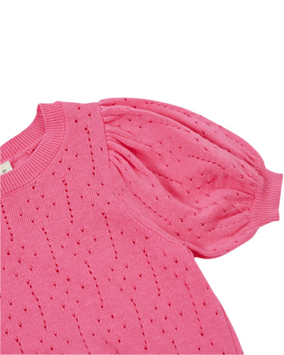 Goldie & Ace - Pointelle Puff Knit Top Short Sleeve Top Goldie & Ace 