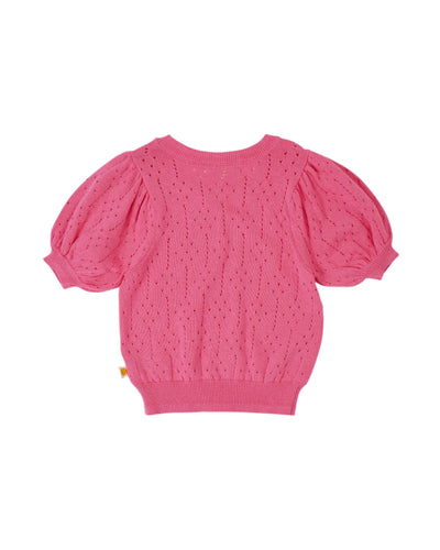 Goldie & Ace - Pointelle Puff Knit Top Short Sleeve Top Goldie & Ace 