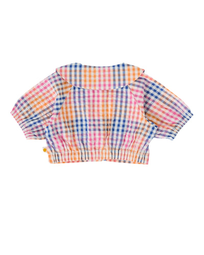 Goldie & Ace - Rainbow Gingham Beatrice Blouse Short Sleeve Top Goldie & Ace 