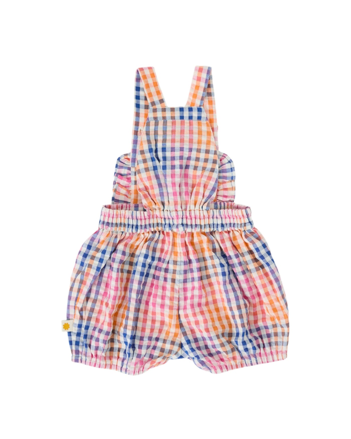 Goldie & Ace - Rainbow Gingham Bubble Frill Romper Romper Goldie & Ace 