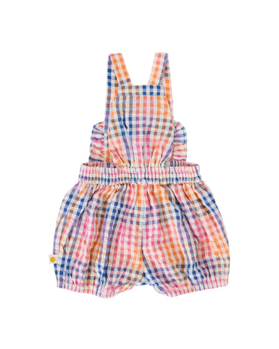 Goldie & Ace - Rainbow Gingham Bubble Frill Romper Romper Goldie & Ace 