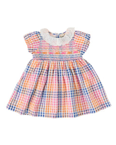 Goldie & Ace - Rainbow Gingham Flo Smocked Dress