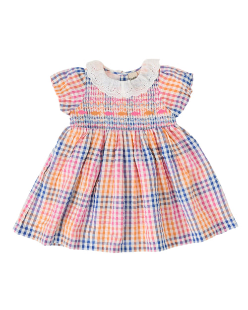Goldie & Ace - Rainbow Gingham Flo Smocked Dress