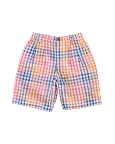 Goldie & Ace - Rainbow Gingham Kirby Relaxed Shorts Shorts Goldie & Ace 