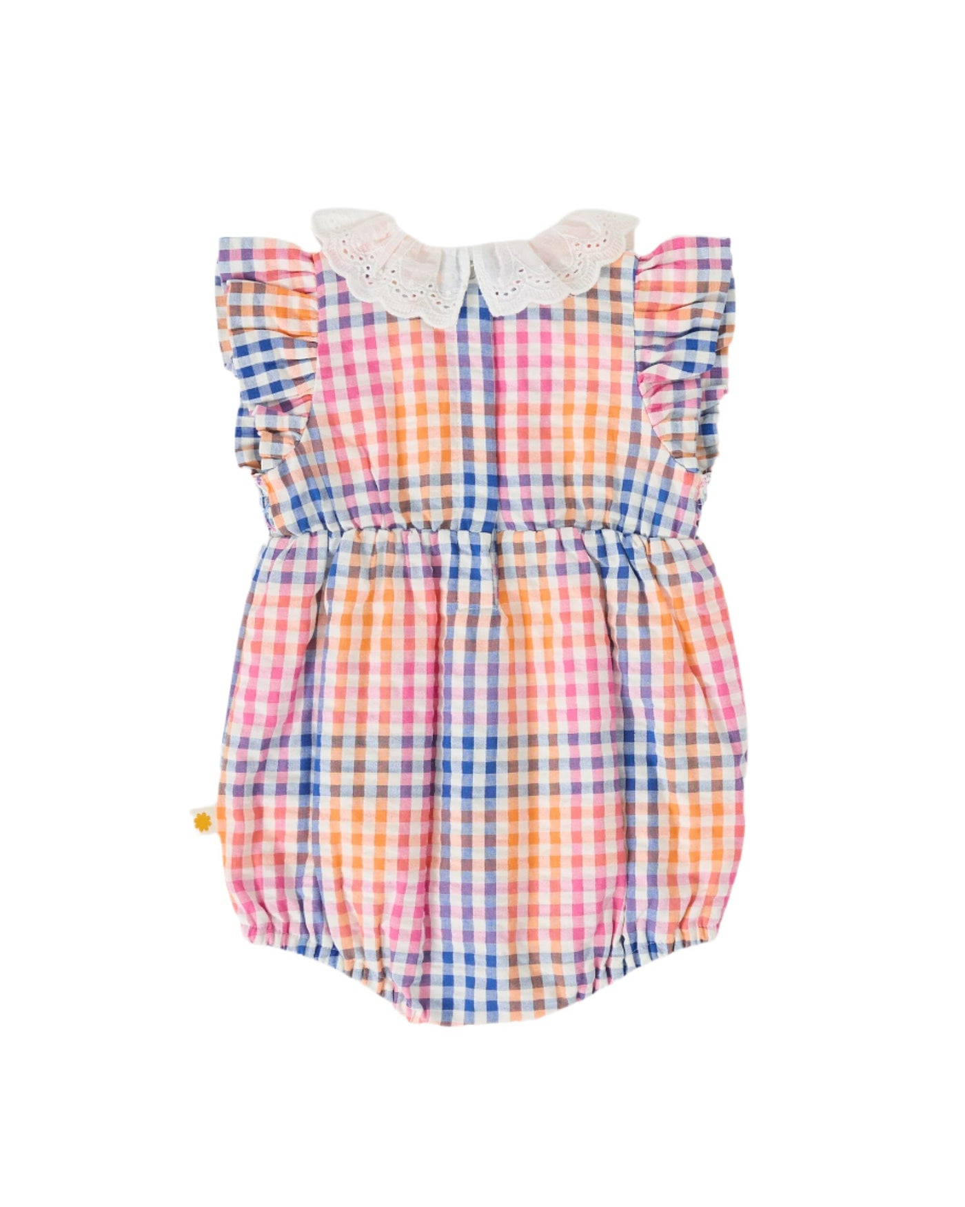 Goldie & Ace - Rainbow Gingham Lani Smocked Romper Romper Goldie & Ace 