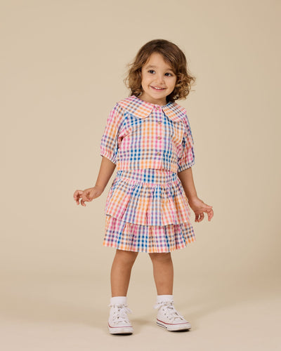 Goldie & Ace - Rainbow Gingham Ria Ruffle Skirt Skirts Goldie & Ace 