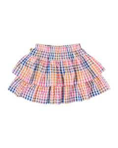 Goldie & Ace - Rainbow Gingham Ria Ruffle Skirt