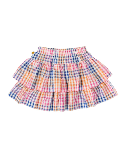 Goldie & Ace - Rainbow Gingham Ria Ruffle Skirt