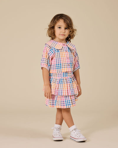 Goldie & Ace - Rainbow Gingham Ria Ruffle Skirt Skirts Goldie & Ace 