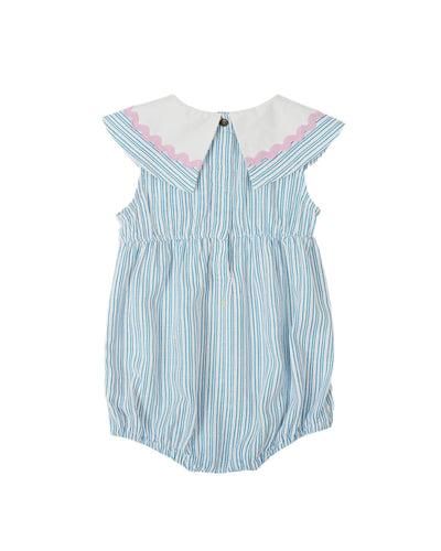Goldie & Ace - Sailor Stripe Ava Collared Romper Romper Goldie & Ace 