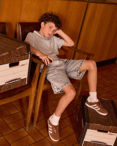Goldie & Ace - Sailor Stripe Holiday Shirt Short Sleeve Shirt Goldie & Ace 