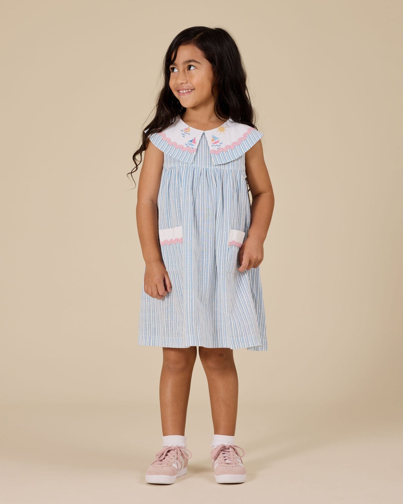 Goldie & Ace - Sailor Stripe Lucy Collared Dress Short Sleeve Dress Goldie & Ace 