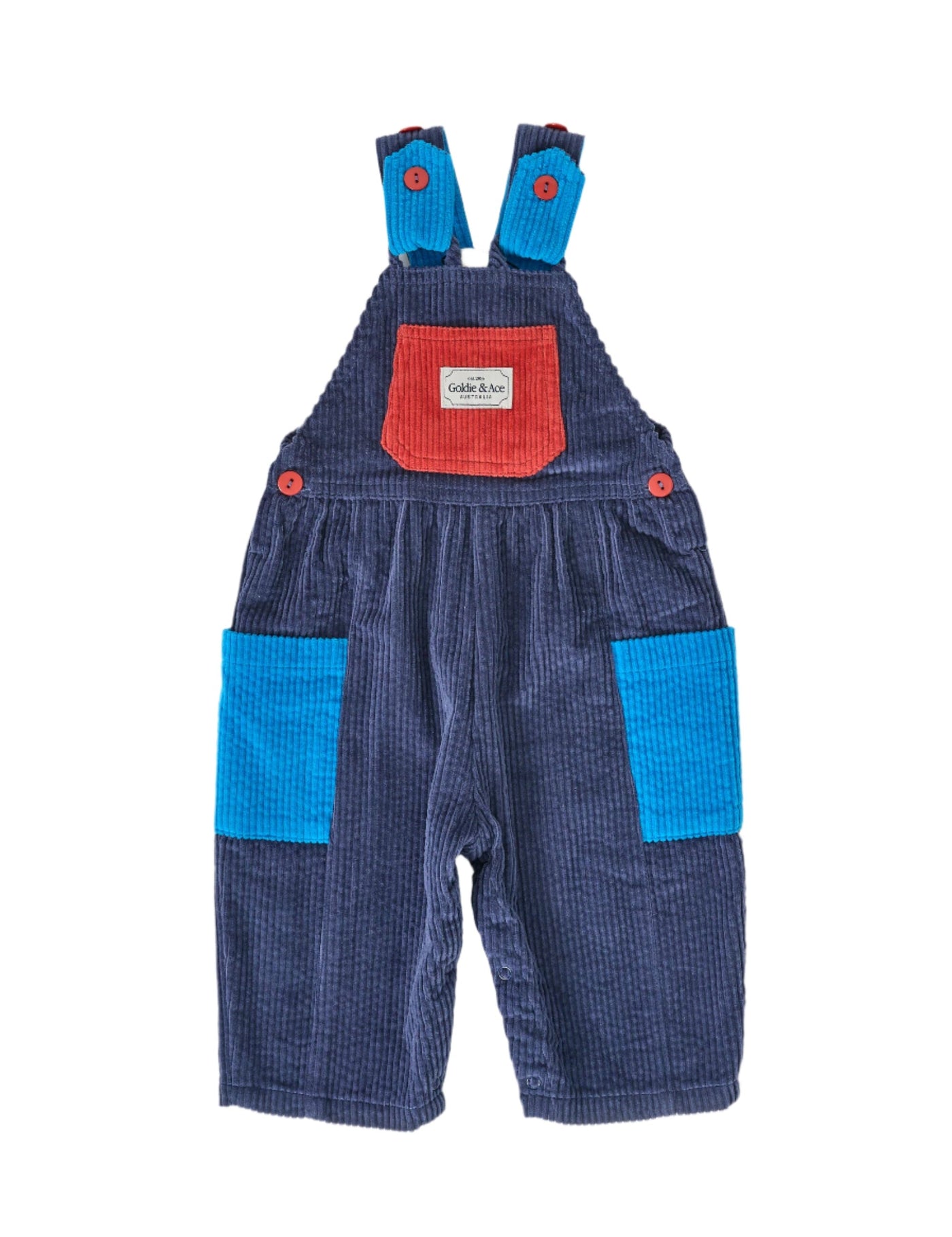 Goldie & Ace - Sammy Corduroy Colour Block Overalls Overalls Goldie & Ace 