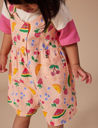 Goldie & Ace - Sara Linen Shortalls Fruit Salad Overalls Goldie & Ace 