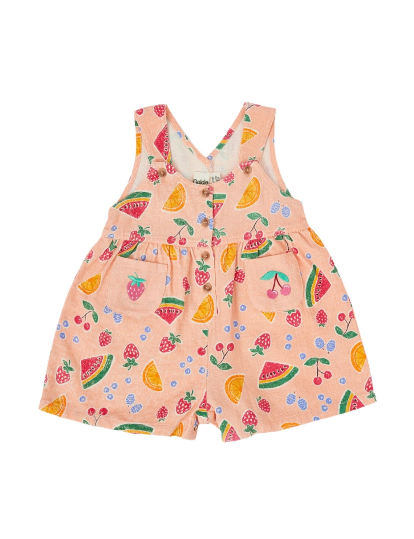 Goldie & Ace - Sara Linen Shortalls Fruit Salad Overalls Goldie & Ace 