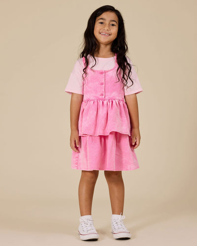Goldie & Ace - Saskia Denim Frill Pinafore Dress Sleeveless Dress Goldie & Ace 
