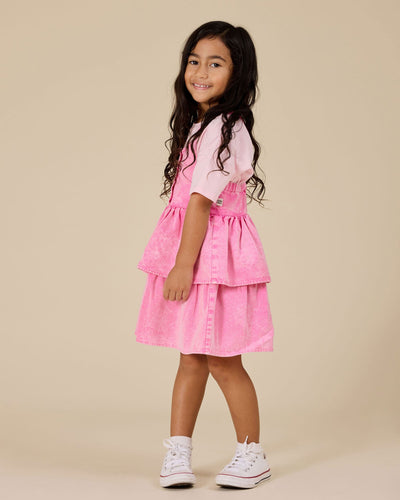 Goldie & Ace - Saskia Denim Frill Pinafore Dress Sleeveless Dress Goldie & Ace 