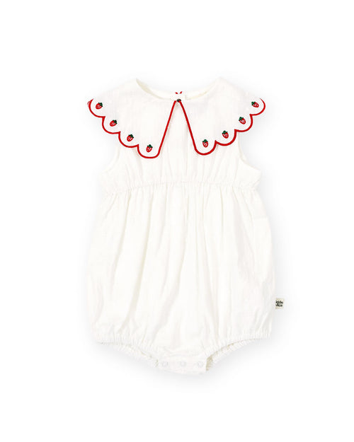 Goldie & Ace - Scallop Collar Strawberry Romper