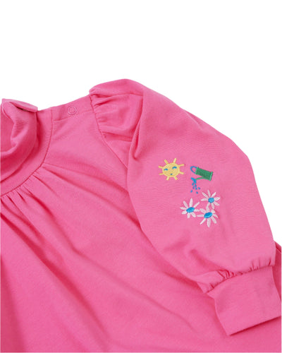 Goldie & Ace - Sofia Embroidered Puff Sleeve Skivvy Long Sleeve Top Goldie & Ace 