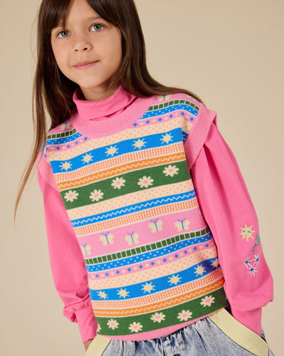 Goldie & Ace - Sofia Embroidered Puff Sleeve Skivvy Long Sleeve Top Goldie & Ace 