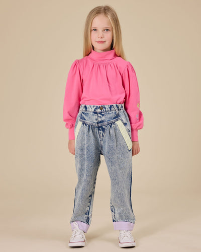 Goldie & Ace - Sofia Embroidered Puff Sleeve Skivvy Long Sleeve Top Goldie & Ace 
