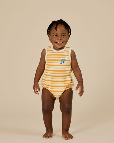 Goldie & Ace - Sunshine Stripe Bubble Romper Romper Goldie & Ace 