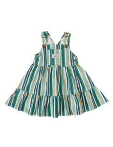 Goldie & Ace - Tully Tiered Pinafore Dress | Evergreen Stripe