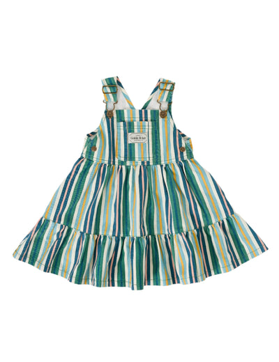 Goldie & Ace - Tully Tiered Pinafore Dress | Evergreen Stripe Sleeveless Dress Goldie & Ace 