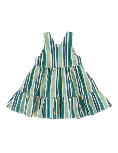 Goldie & Ace - Tully Tiered Pinafore Dress | Evergreen Stripe Sleeveless Dress Goldie & Ace 