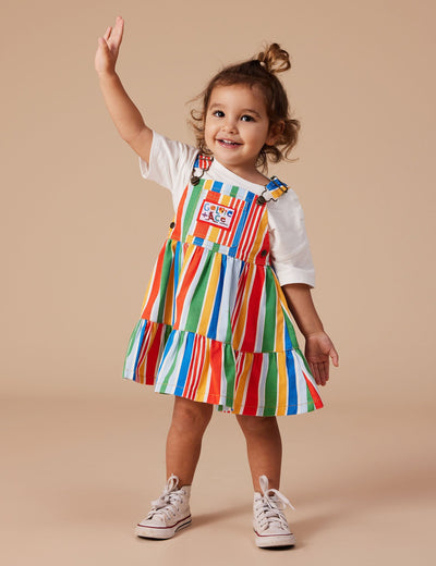 Goldie & Ace - Tully Tiered Pinafore Dress Land Down Under Stripe Sleeveless Dress Goldie & Ace 